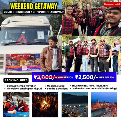 Rishikesh Camping Tour with Haridwar Har-Ki-Pauri Darshan Tour